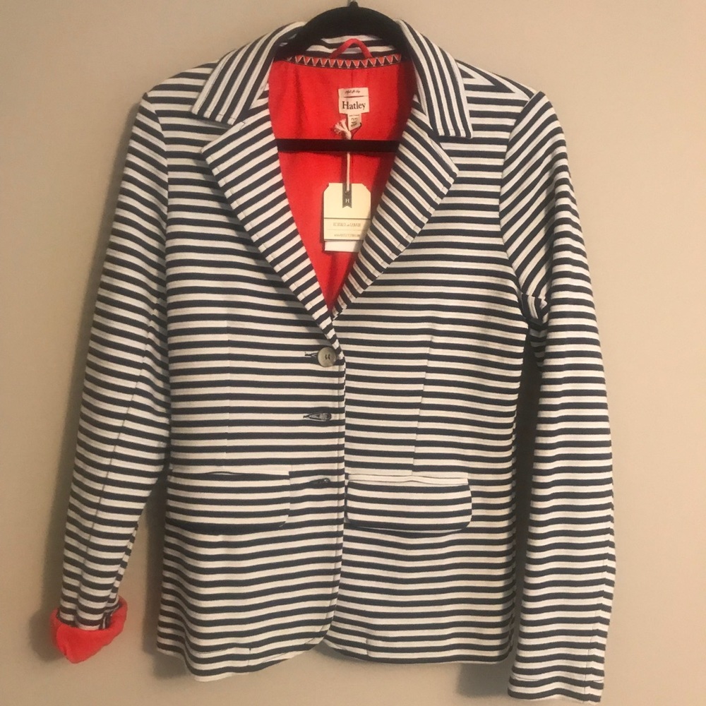 Women’s Navy and White striped Blazer